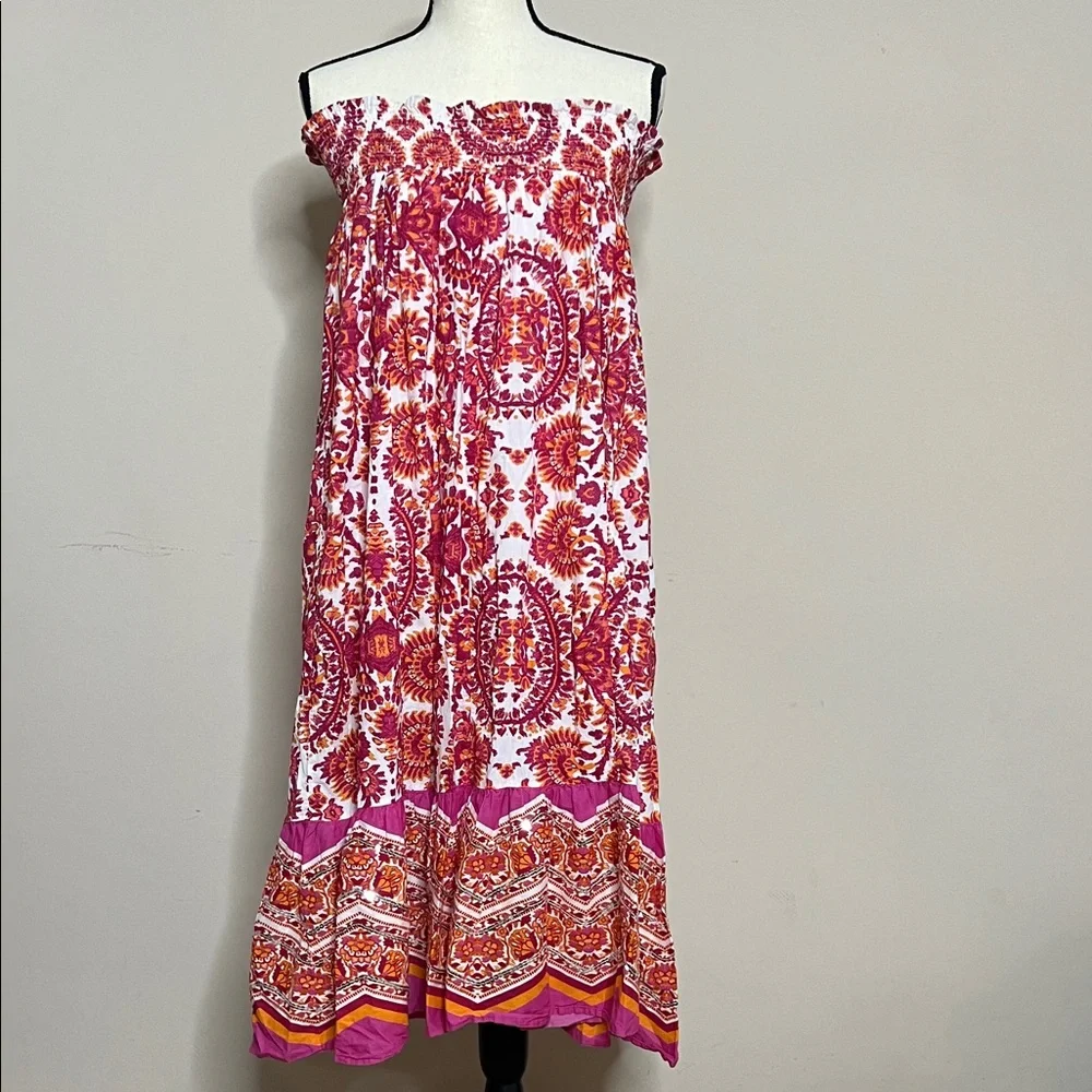 ⛱️🏖️🏝️Women's Pink Patterned Maxi Skirt